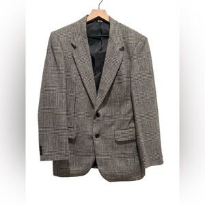 Gino Cappelli Designer Collection Blazer 40R Glen Plaid Wool Blend Sport Coat